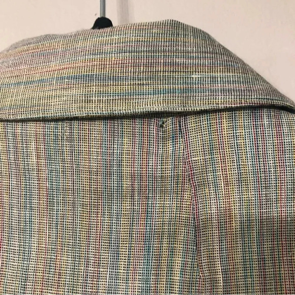 Theory Short Sleeve Button Down Striped Linen Dress Size 0 NWT - Picture 13 of 14